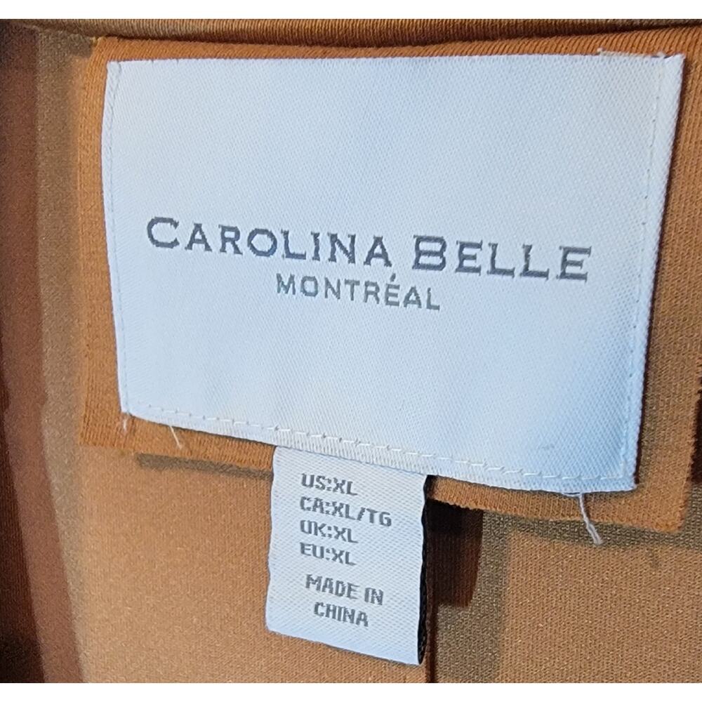 Carolina Belle Montreal Camel Scuba Knit Coatigan Jacket Women's XL - Picture 2 of 4